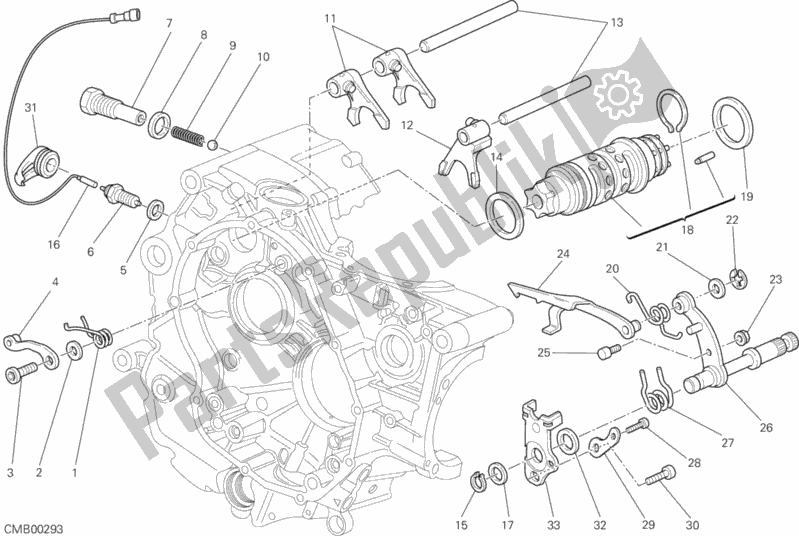 All parts for the Shift Cam - Fork of the Ducati Monster 1100 S ABS USA 2010